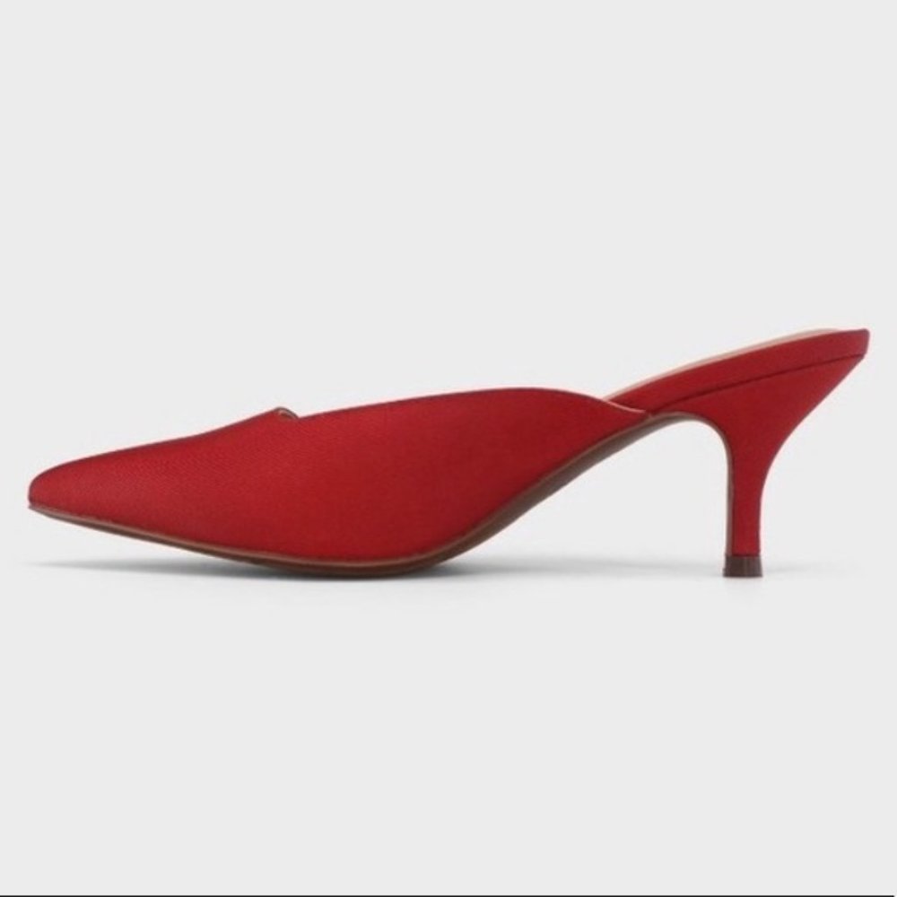 Who what wear red orange mules